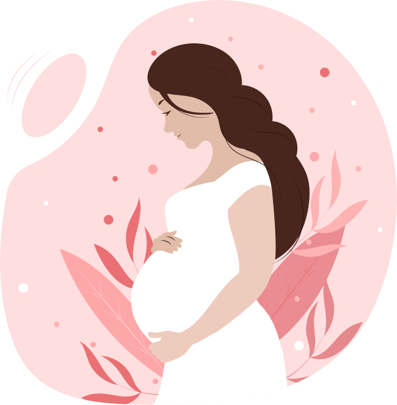Illustration of a pregnant woman using NusaPulse for personalized care